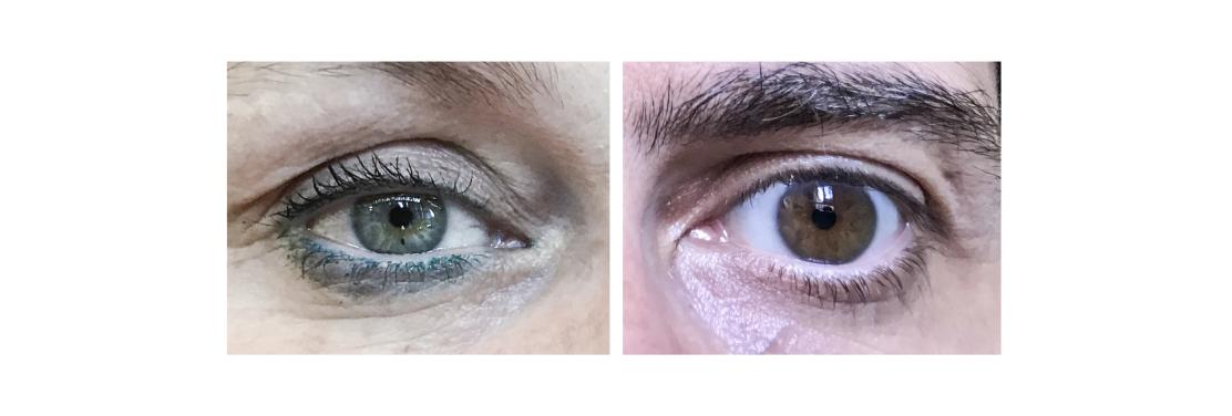 Imagen compuesta por la imagen de un ojo de una mujer y un ojo de un hombre formando una mirada